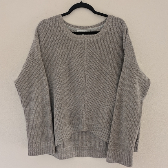 Victoria's Secret 100% Cotton Gray Tight Knit Oversized Sweater sz S Comfy Soft - Picture 1 of 9